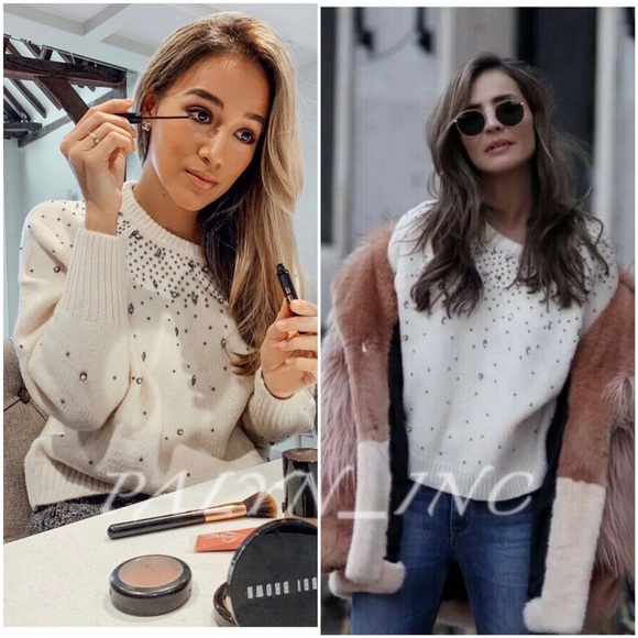 ❤️SOLD OUT❤️ZARA BEADED SWEATER - Picture 1 of 8